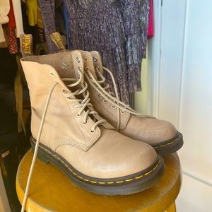 Dr. Martens leather light brown boots
